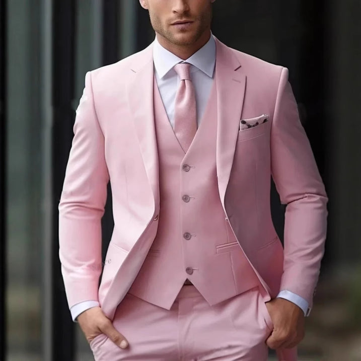 Herenpak 3 Delig Slim Fit met Gilet Klassiek Bruiloft Heren