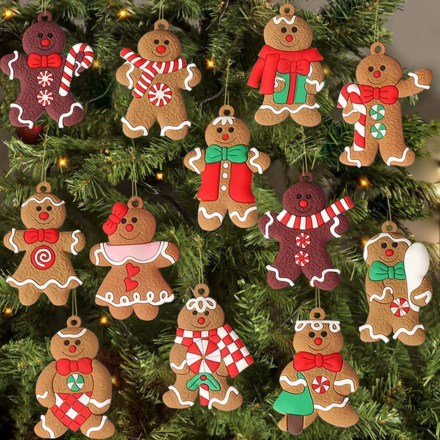Gingerbread Pop Ornamenten – Kersthangers Set voor Boom & Decoratie