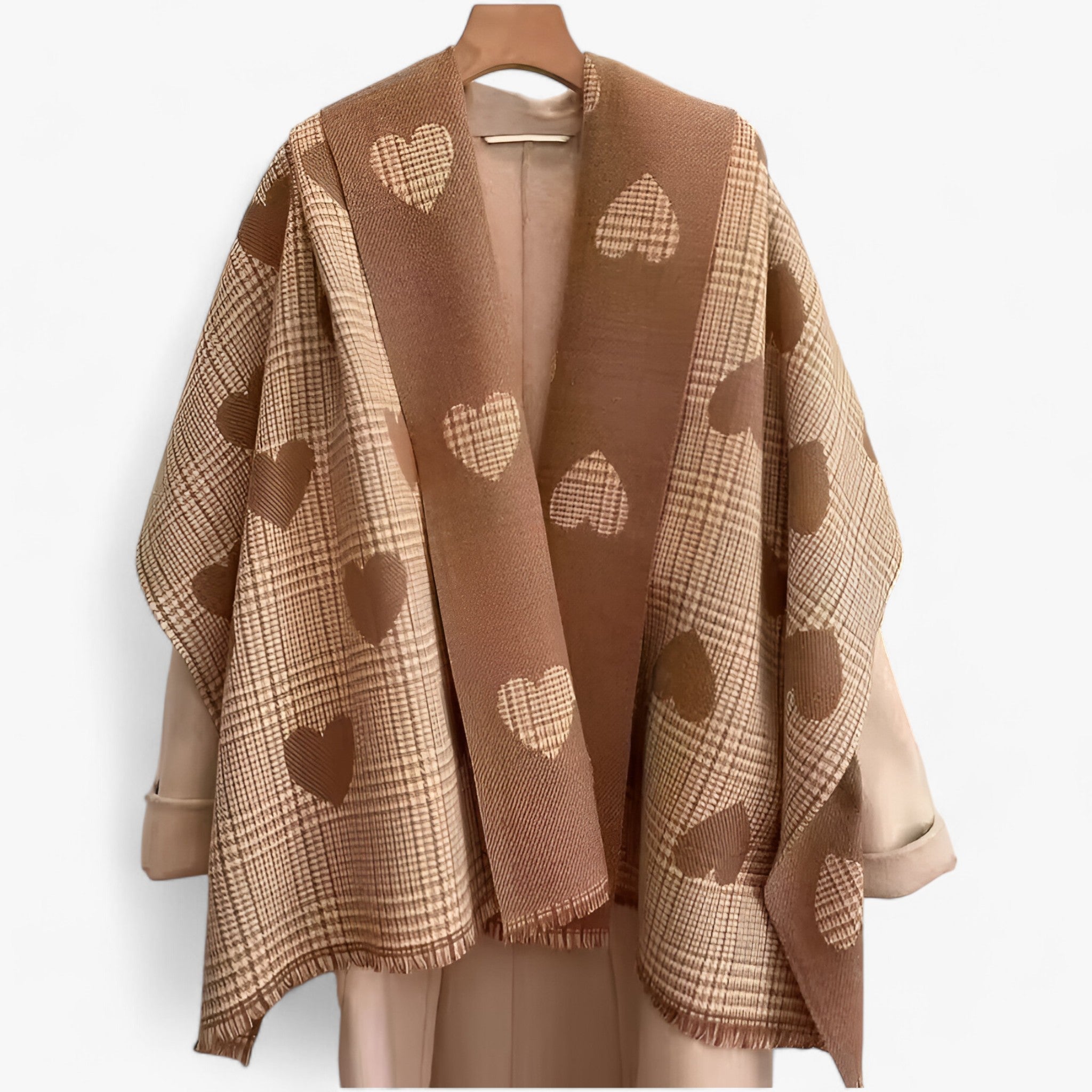 Hartjes Omslagdoek – Warme & Stijlvolle Dames Sjaal voor de Winter