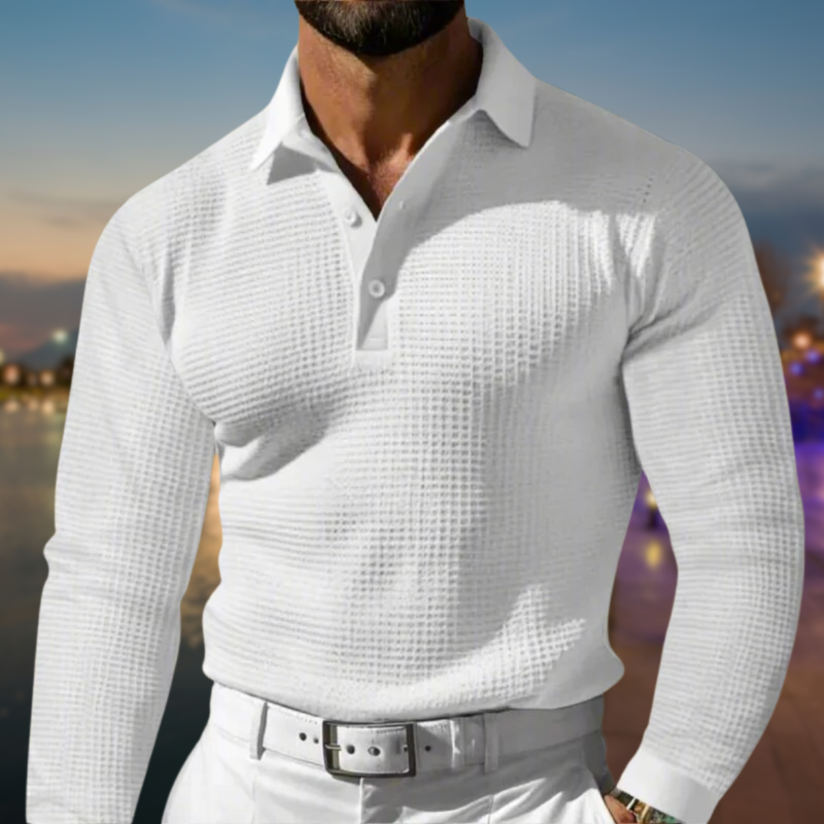 Comfortabele Warme Polo Sweater voor Heren met Perfecte Pasvorm