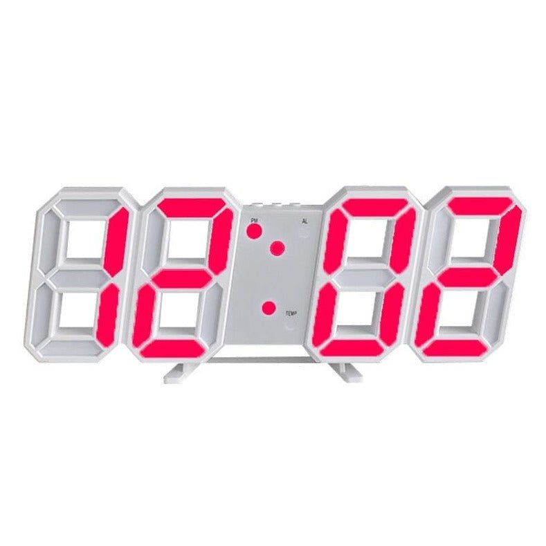 Moderne LED Digitale Wandklok – Dimbare 3D Tijd Display