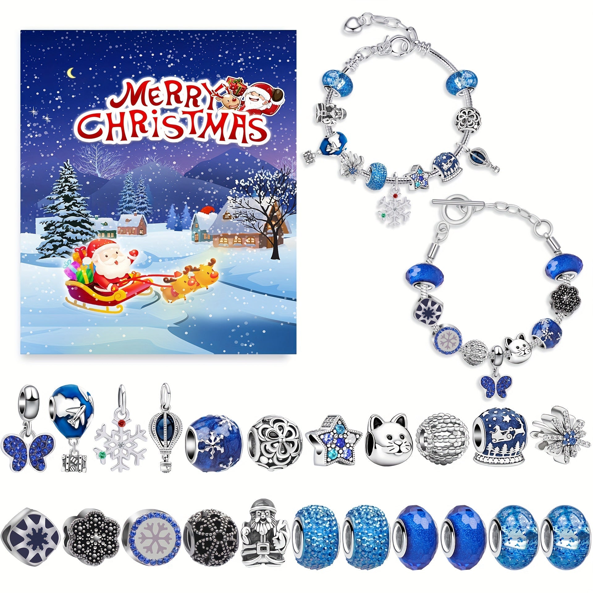 Kerst Adventskalender met Armband & 24 Charm Bedels – Cadeauset