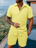 Herenset Zomer Overhemd en Shorts Casual Look