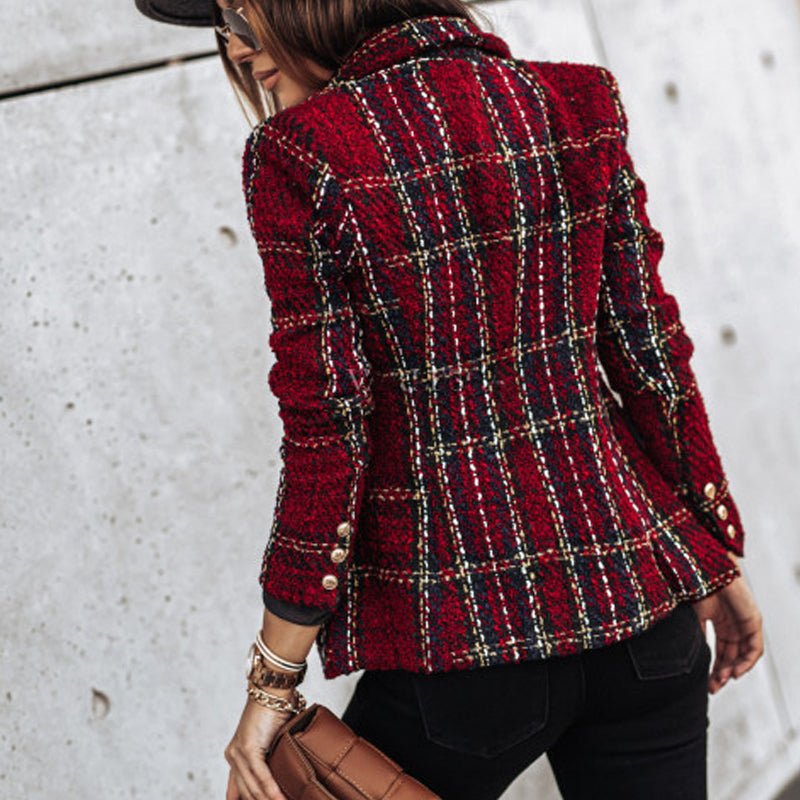 Geruite Blazer met Klassieke Pasvorm