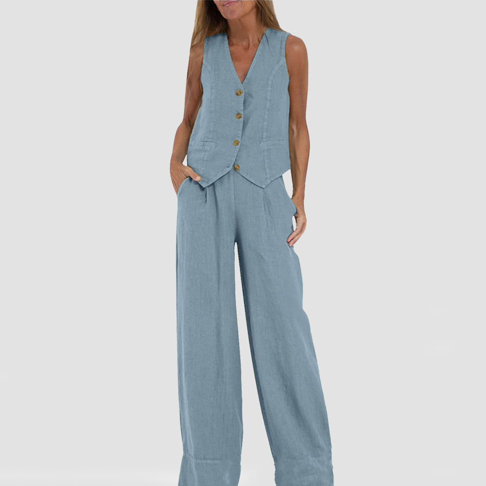 Dames Jumpsuit met Wijde Pijpen – Mouwloos Vestdesign & Comfort Fit