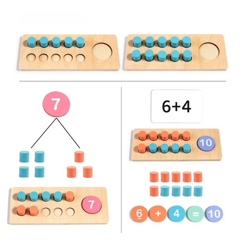 Kleurrijk Houten Puzzle voor Kleuters: Wiskunde en Kleuren-mezamstore.nl