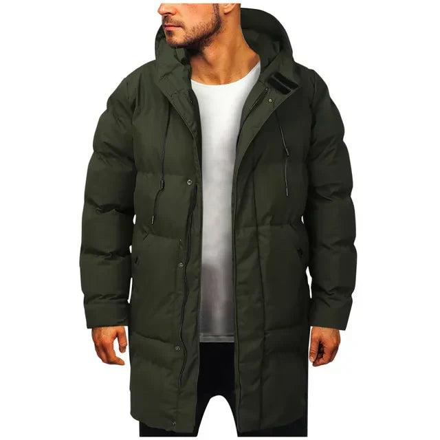 Heren winterjas met afneembare capuchon en praktische zakken