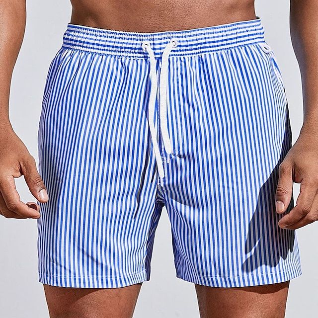 Gestreepte Heren Zwemshorts Sneldrogend en Comfortabel