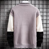 Warme Zachte Patchwork Trui Slim Fit Ronde Hals