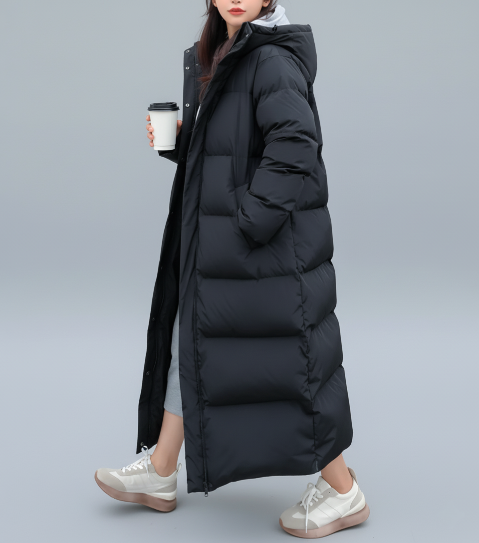 Lange Dames Pufferjas – Warmte, Comfort & Minimalistisch Design