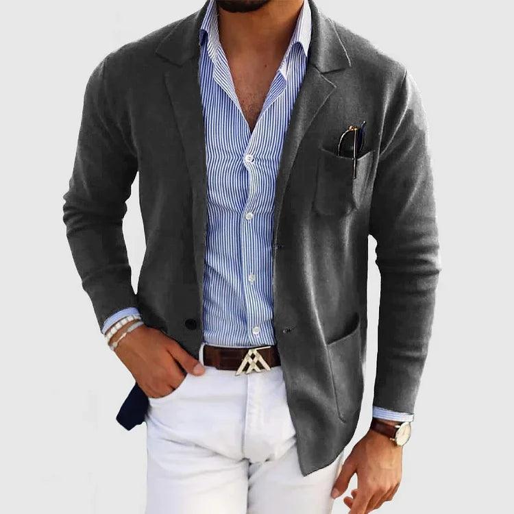 Heren Casual Blazer Vest – Stijlvolle Lichte Jas met Reverskraag