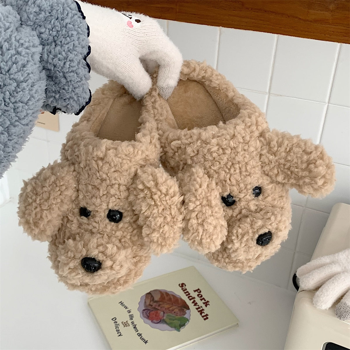 Fluffy Dierenpantoffels – Warme Sloffen met Antislip Zool