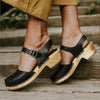 Leren Orthopedische Dames Sandalen Bruin met Wedge Hak