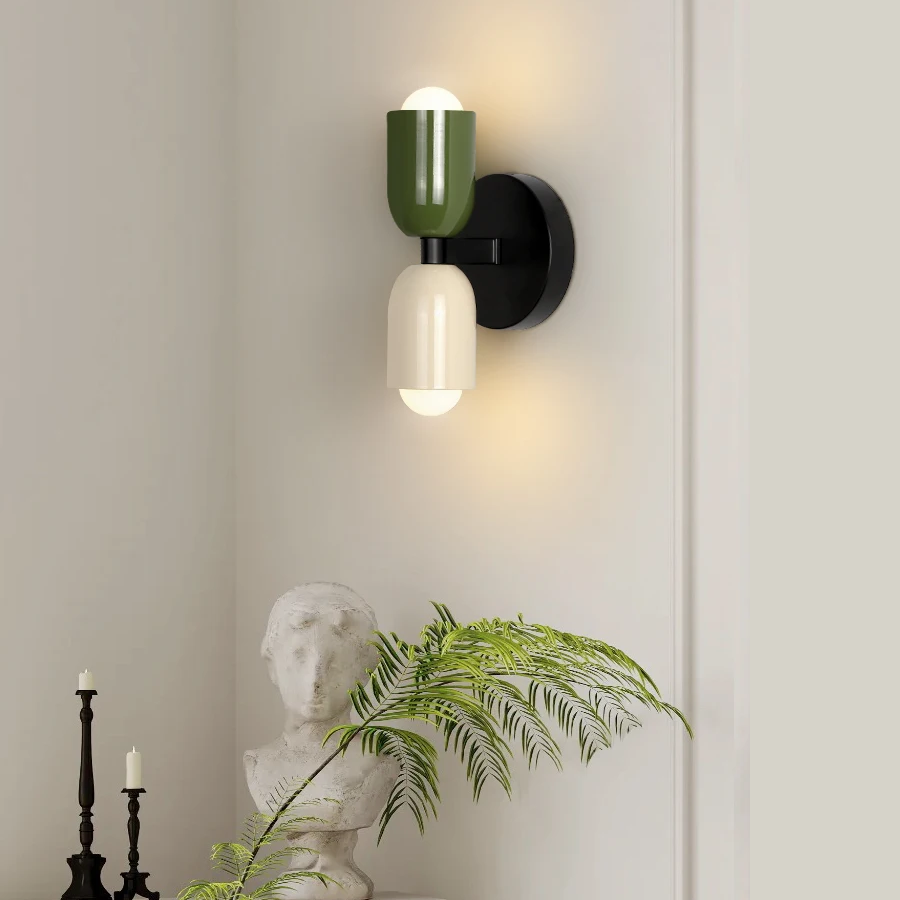 Nordic Energiezuinige LED Wandlamp met Twee Koppen van Roestvrij Staal