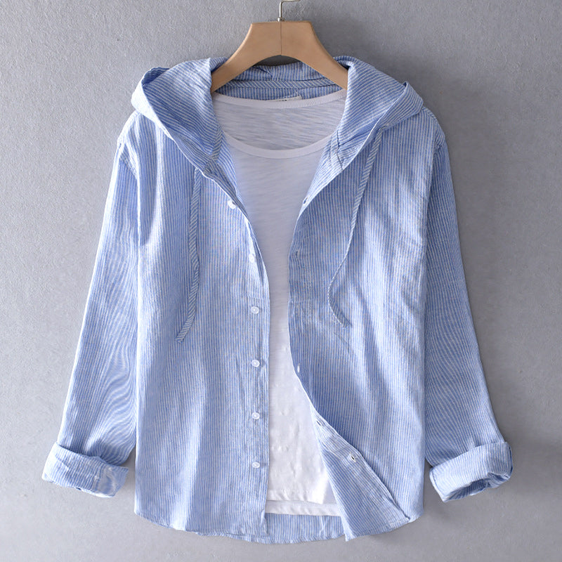 Damesblouse Luchtig Losvallend Met Kap Knoopsluiting Casual