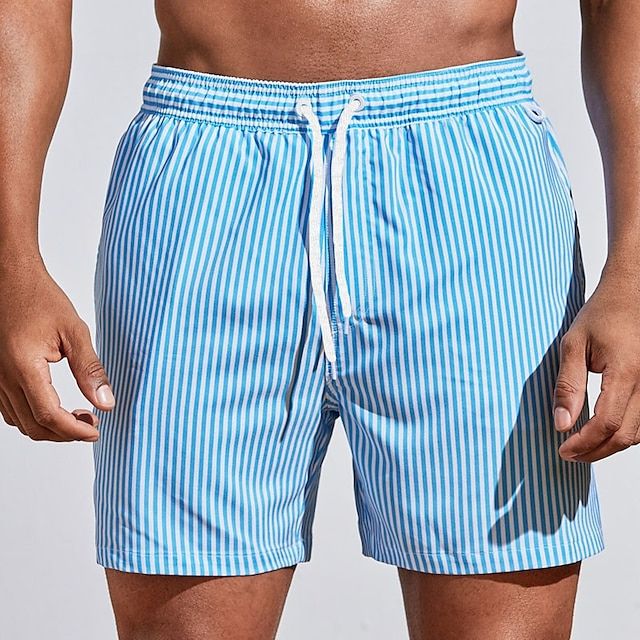 Gestreepte Heren Zwemshorts Sneldrogend en Comfortabel