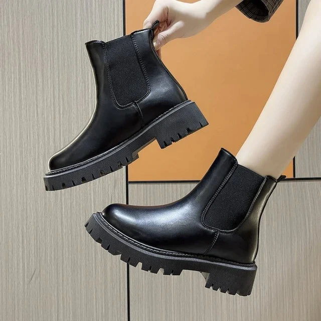 Chelsea Laarzen Dames – Trendy Enkelboots met Dikke Zool