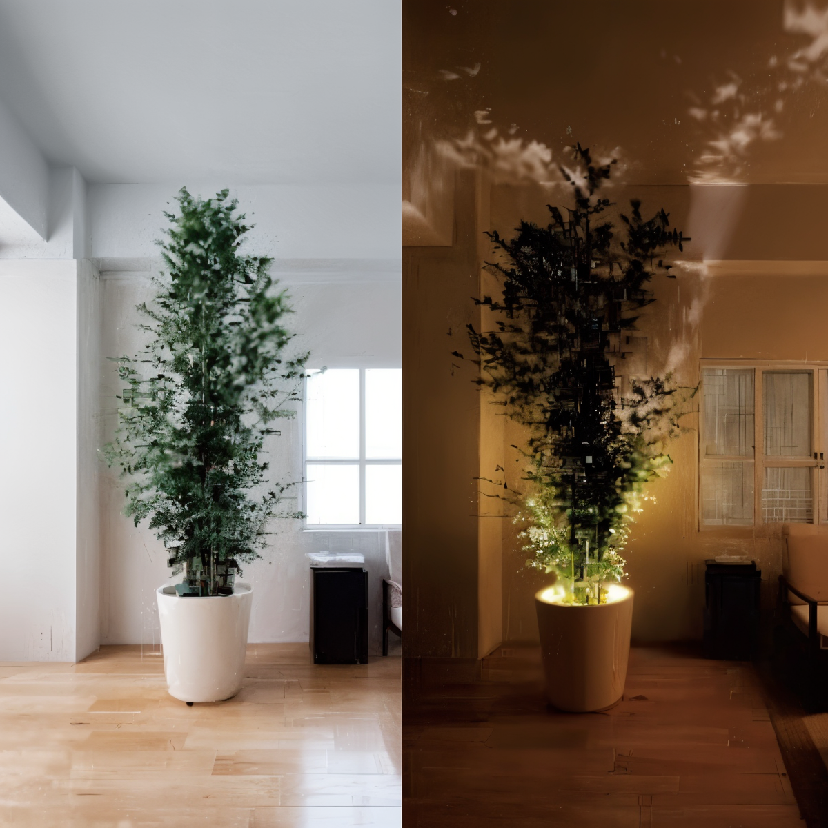 Sfeervolle plantspotlamp – Decoratieve accentverlichting voor binnen