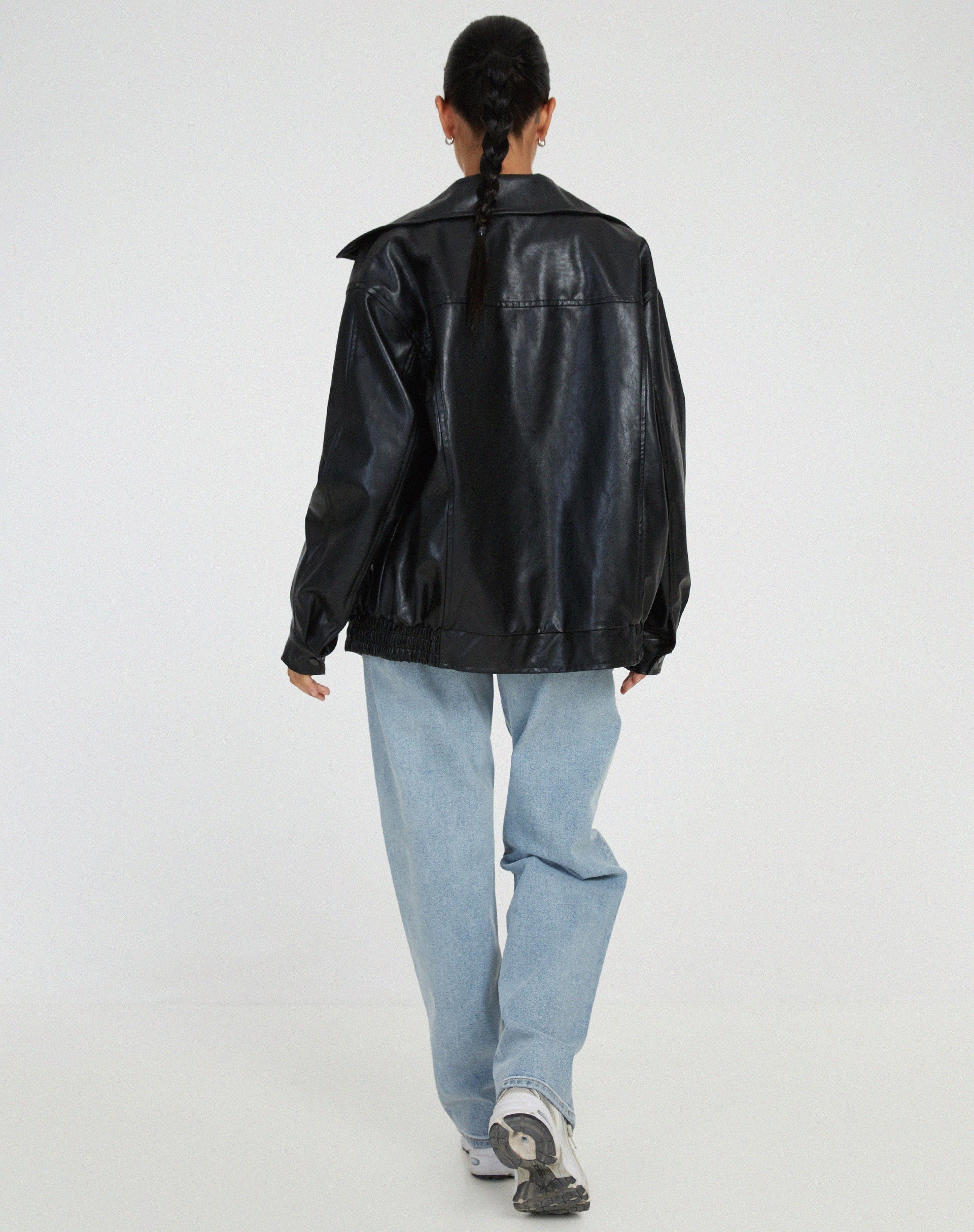 Luxe Oversized Leren Zomerjas voor Dames
