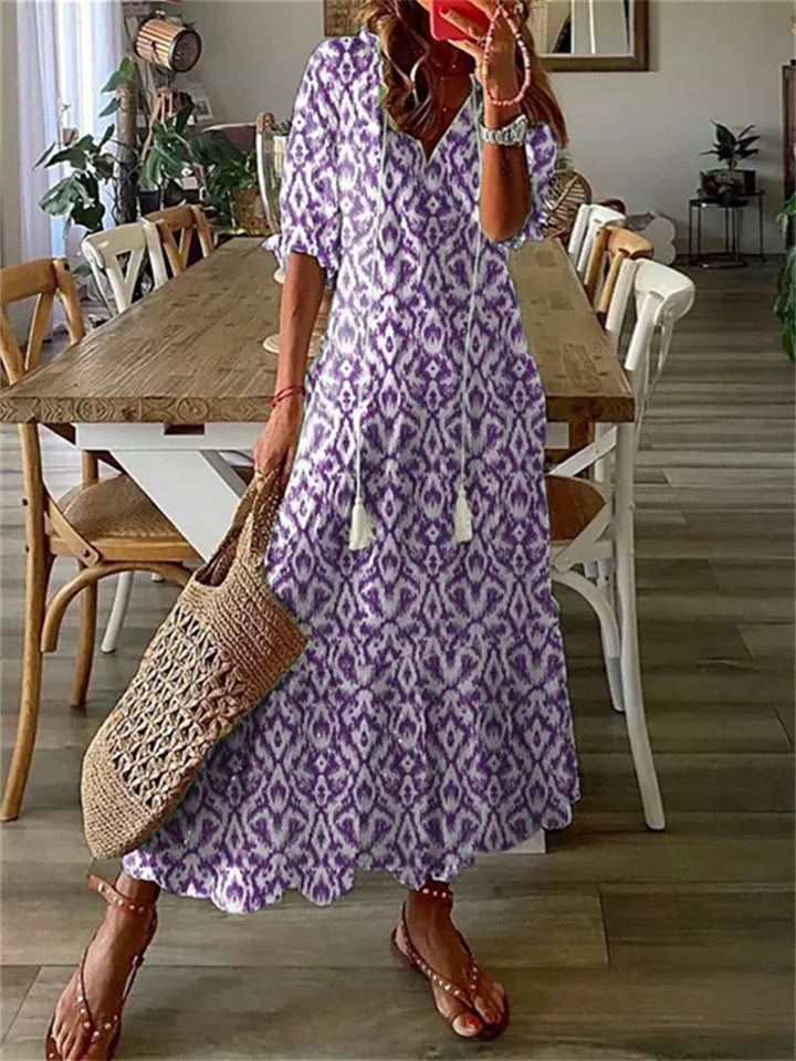 Maxi Jurk Dames Luchtige Pasvorm Elegante Casual Look Dames