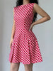 Mouwloze A-lijn Jurk met Vintage Ruitprint