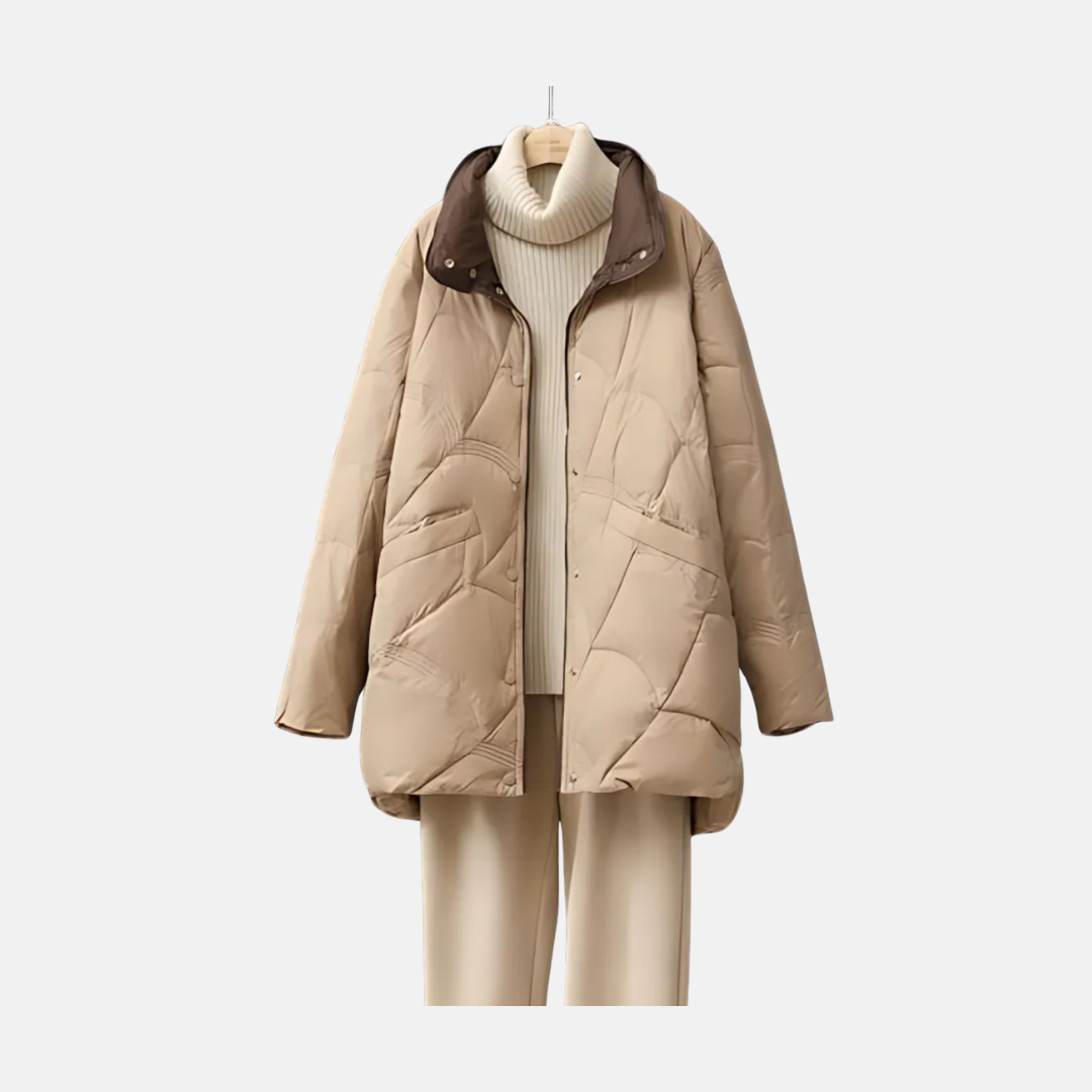 Dames Korte Gewatteerde Jas – Warme Stijlvolle Winterjas met Kraag