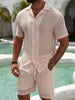 Herenset Zomer Overhemd en Short Ademend Comfortabel