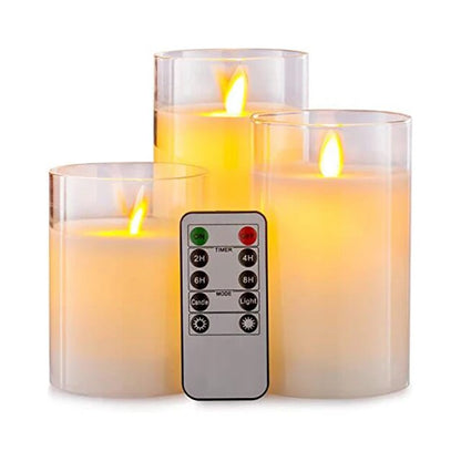 Vlamloze LED Kaarsen Set met Afstandsbediening - 3 Stuks