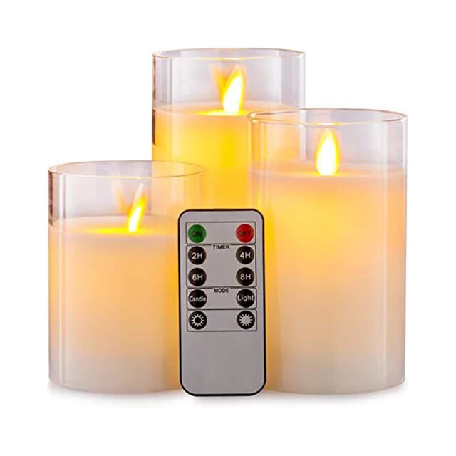 Vlamloze LED Kaarsen Set met Afstandsbediening - 3 Stuks