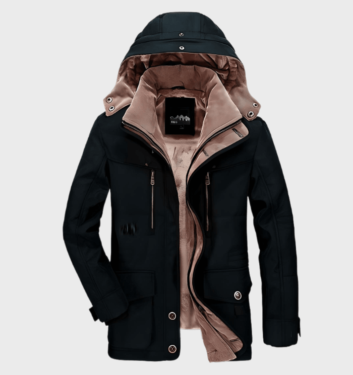 Heren Gewatteerde Winterparka met Capuchon – Warm & Winddicht