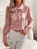 Elegante Blouse met Schleifenkragen | Luxe Polyester | Vrouwelijke Stijl-mezamstore.nl