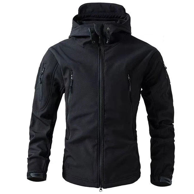 Heren Softshell Jas – Winddichte Outdoorjas met Capuchon en Zakken