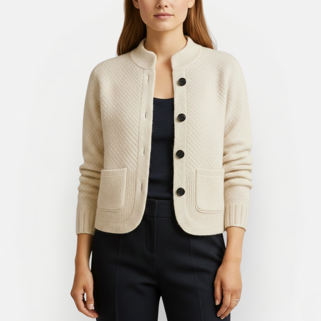 Dames Vest met Knoopsluiting en Ronde Hals