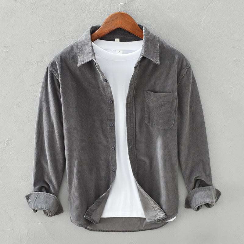 Retro Corduroy Overhemd voor Heren - Tijdloze Elegantie