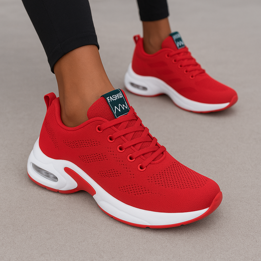 Dames Sportschoenen met Mesh Ontwerp en Vetersluiting