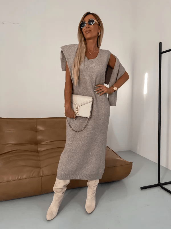 Rollneck Trui en Jurk Set voor Veelzijdige Looks