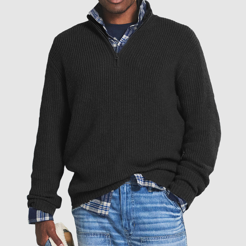 Heren Kasjmier Trui Business Casual met Rits