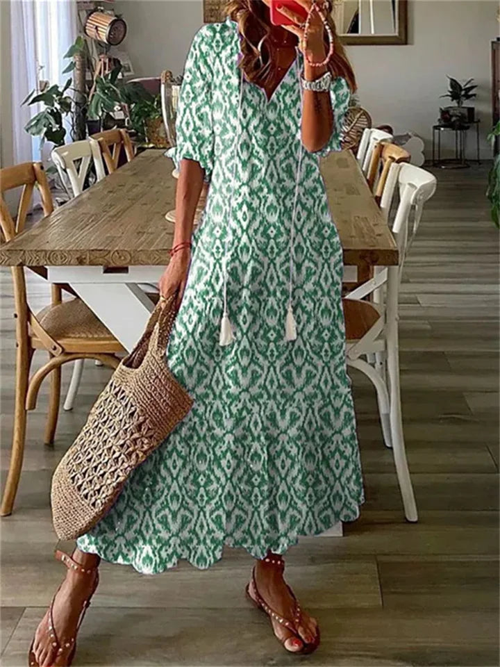 Maxi Jurk Dames Luchtige Pasvorm Elegante Casual Look Dames