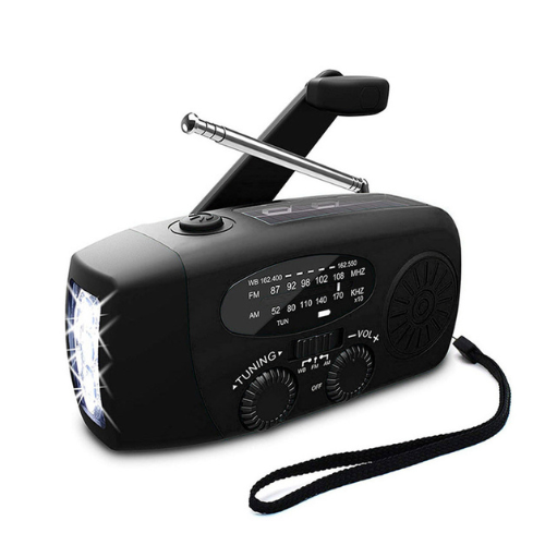 Noodradio op Zonne-energie | Handopwinder, Zaklamp & Powerbank