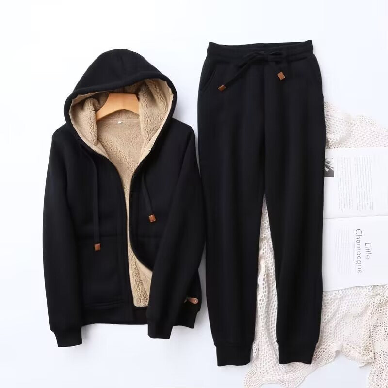 Fluweel Gevoerde Loungewear Set voor Vrouwen - Luxe en Comfort