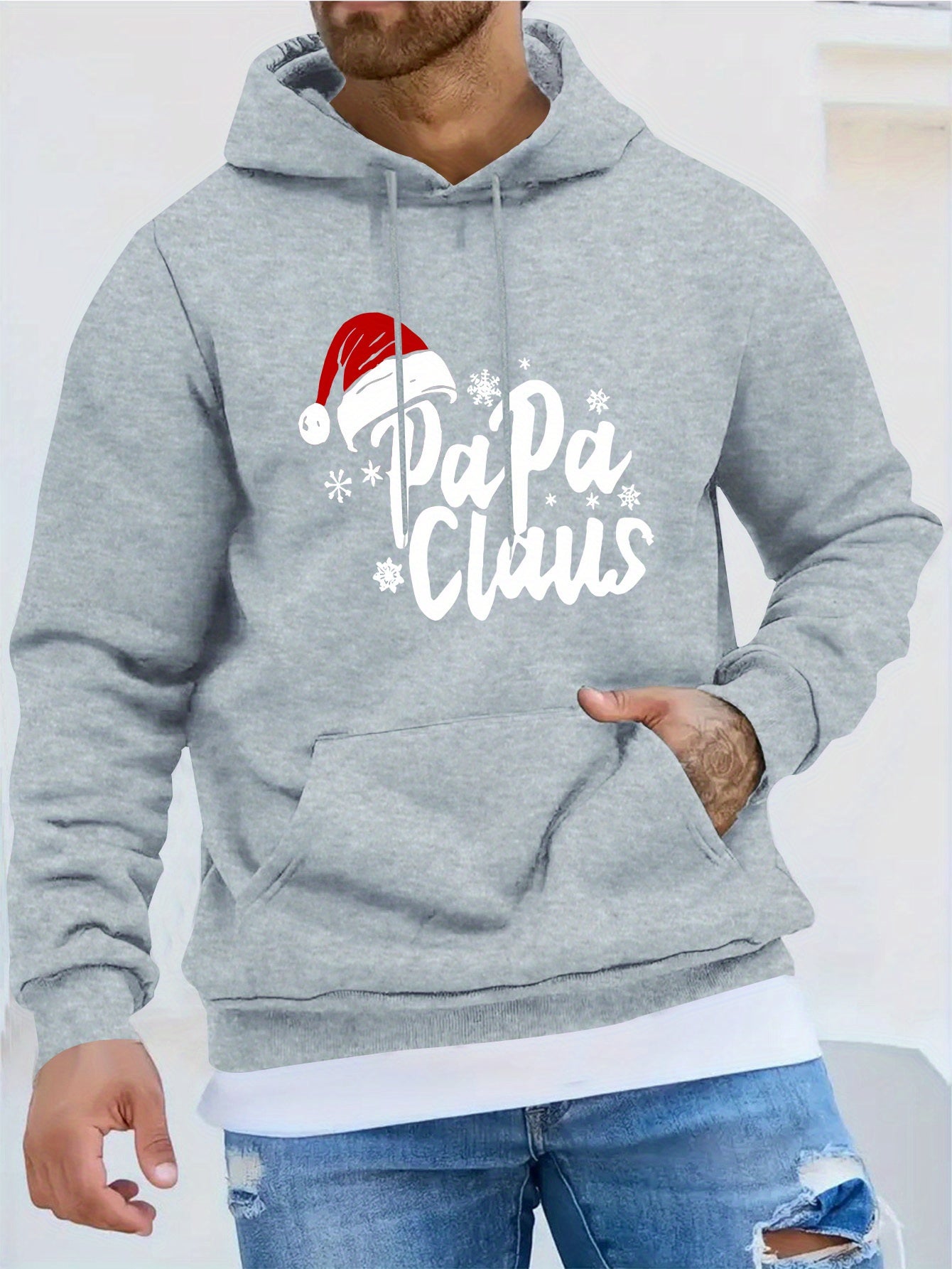 Papa Claus Hoodie – Heren Kersttrui met Capuchon