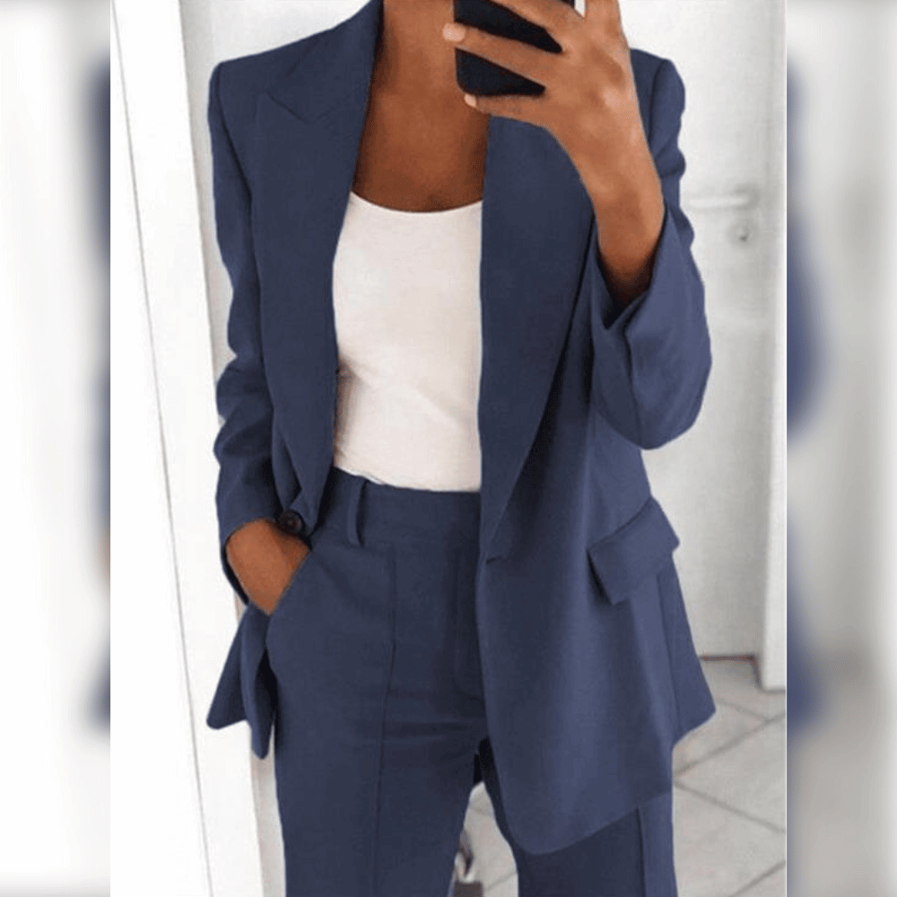 Elegante Tweedelige Damespak voor Werk en Avondgelegenheden
