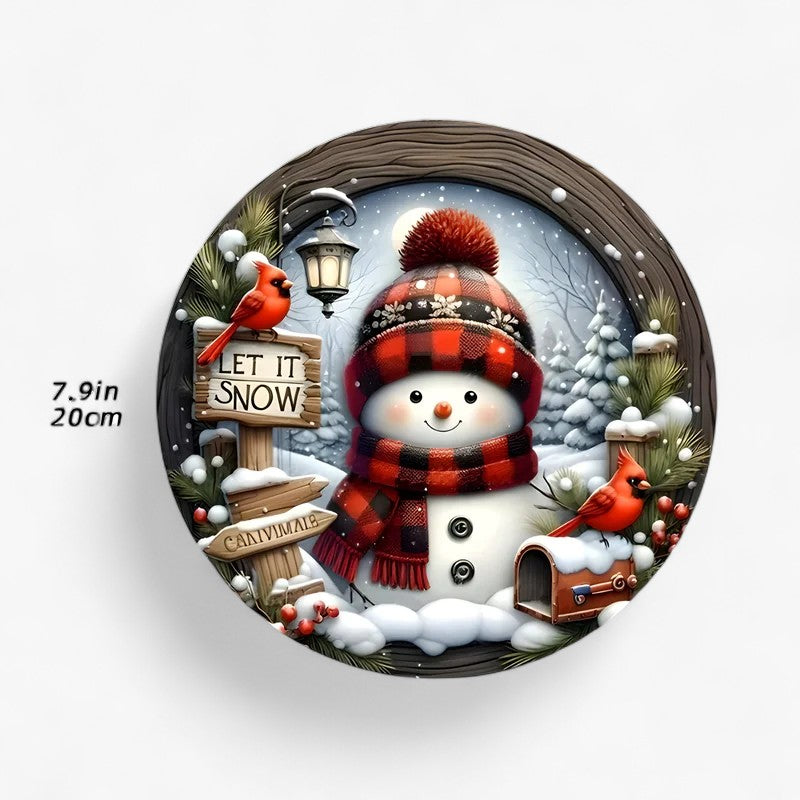 Winter Deurkrans met Sneeuwpop – Kerst Krans Decoratie