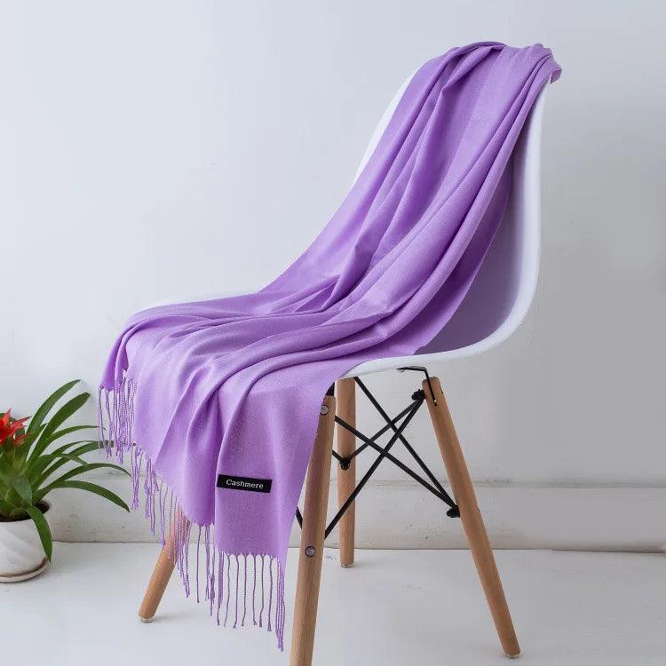 Elegante Dames Sjaal – Zachte Winter Sjaal met Franjes