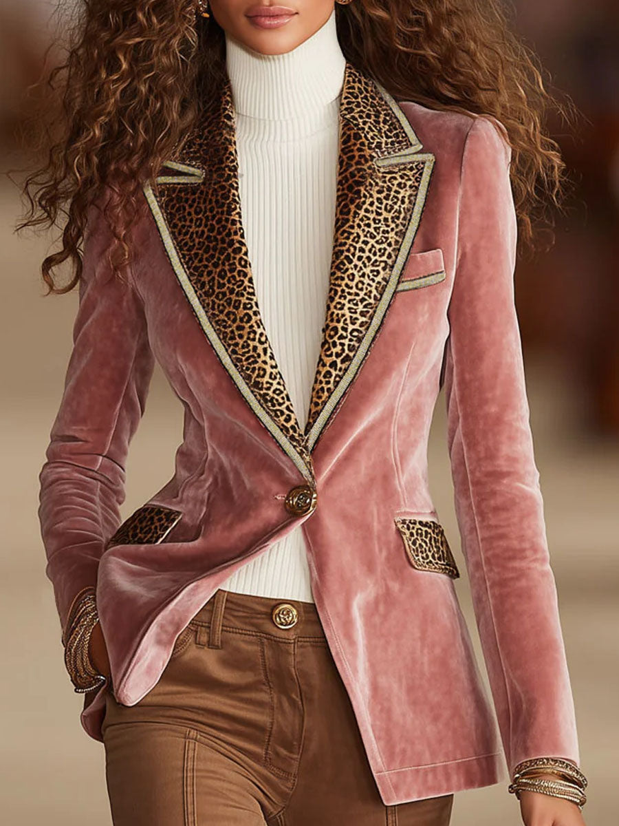 Dames Blazer met Contrasterende Kraag & Getailleerde Pasvorm