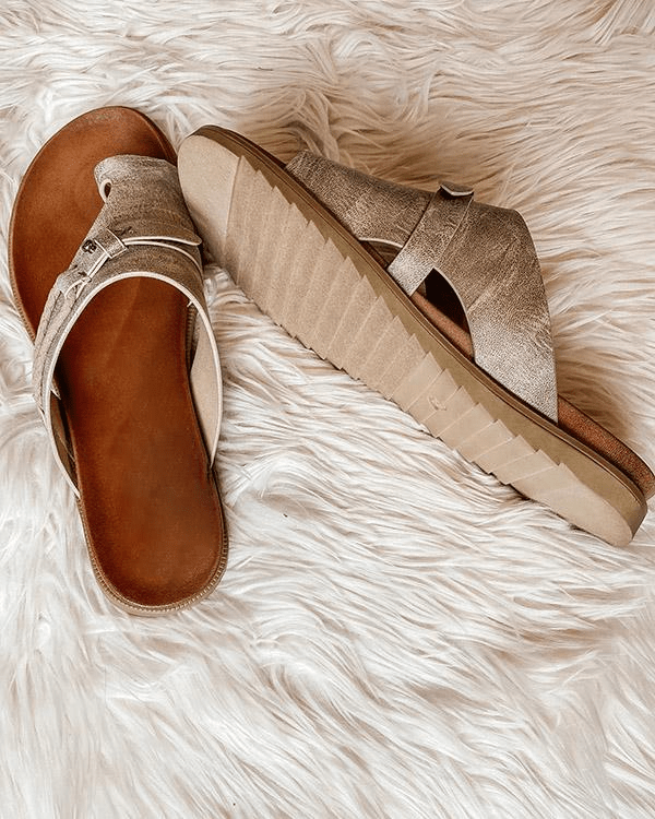 Orthopedische Leren Dames Slippers met Verstelbare Bandjes