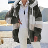 Oversized pluche fleece vest met rits en capuchon