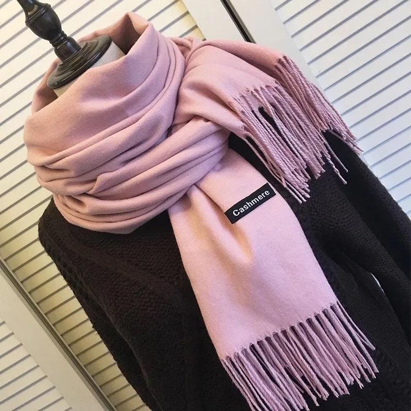 Elegante Dames Sjaal – Zachte Winter Sjaal met Franjes
