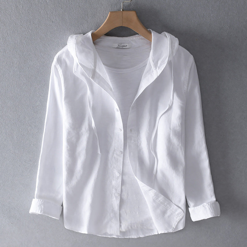 Damesblouse Luchtig Losvallend Met Kap Knoopsluiting Casual