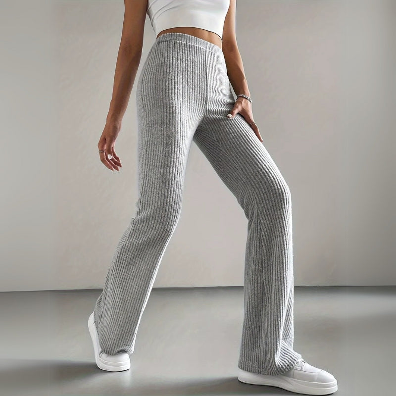 Comfortabele Hoge Taille Broek met Flared Pijpen